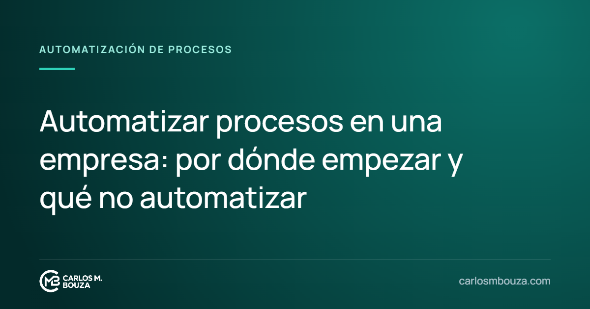 Automatizar procesos en una empresa: por dónde empezar y qué no automatizar