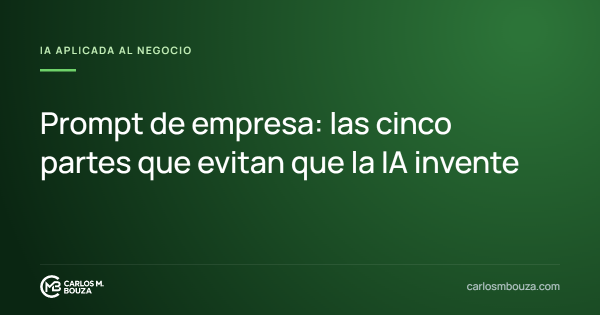 Prompt de empresa: las cinco partes que evitan que la IA invente
